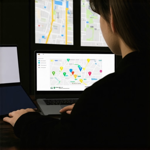 Advanced Local SEO Strategies in Action Person analyzing local SEO analytics and community engagement tactics