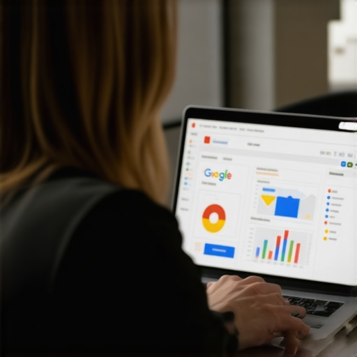 Person reviewing local SEO performance charts on a laptop.