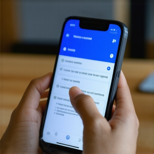 Person using voice search on smartphone for local business