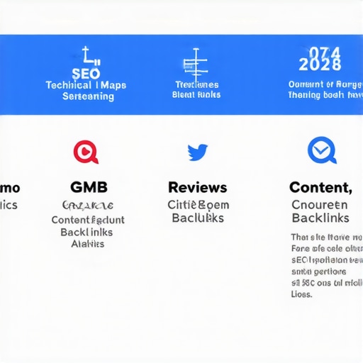 Infographic outlining core steps of Google Maps SEO strategy for 2024.