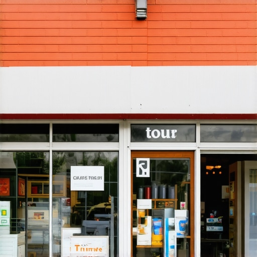 A virtual tour interface showcasing a local business storefront for SEO enhancement.