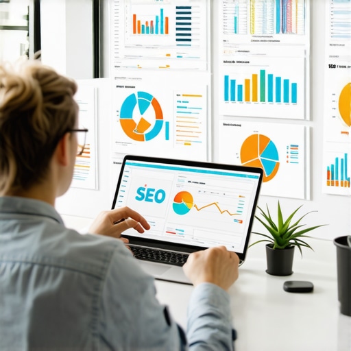 Person analyzing local SEO metrics with various tools and dashboards.