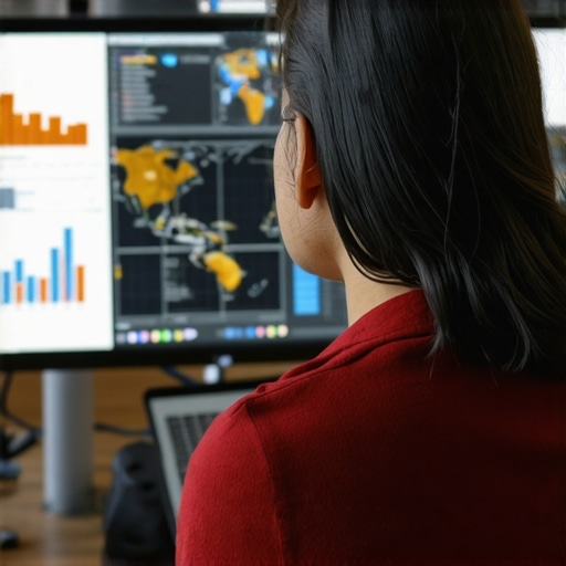 Person analyzing digital data points on a computer for local SEO strategy.