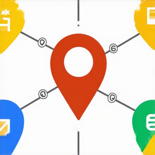 Flowchart showing the steps to construct a Google Maps ranking framework, including SEO, reviews, citations, backlinks, and analytics.
