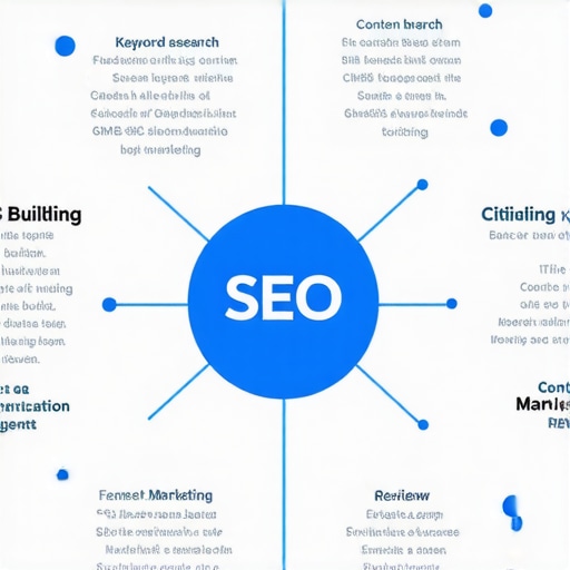 Local SEO Strategy Diagram Diagram showing steps to dominate Google Maps with local SEO tactics.