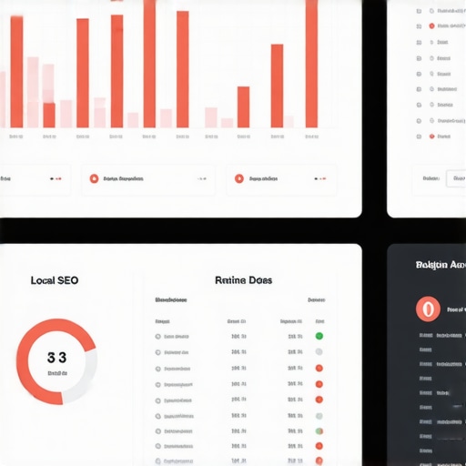 SEO Analytics Dashboard Screenshot of local SEO tracking dashboard with rankings, reviews, and citation data.