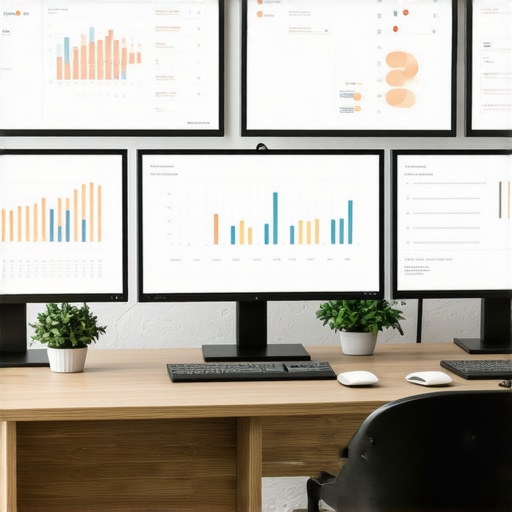 SEO specialist managing local SEO tools on multiple screens for ongoing map pack success.