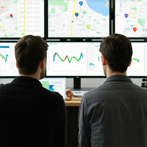 Team of marketers reviewing local SEO signals on computer screens.