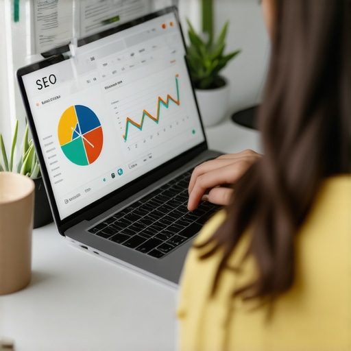 Person analyzing local SEO data on a laptop to maintain map pack rankings.