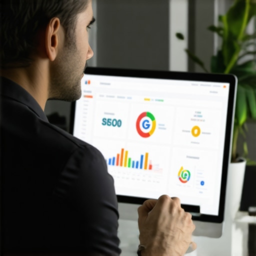 Person analyzing local SEO data and tools on a computer screen in an office