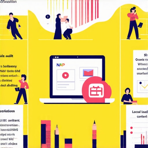 Infographic illustrating steps to improve Google Local SEO foundation