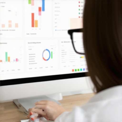 Person reviewing local SEO analytics on a laptop, focusing on maps and ranking metrics.