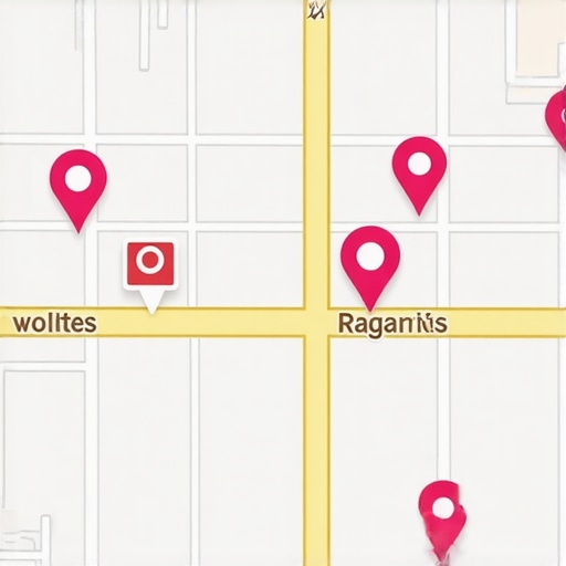 A modern digital map highlighting local business signals and AI overlays