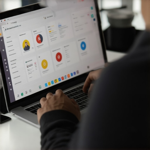 Person monitoring local SEO performance on a laptop with analytics dashboards